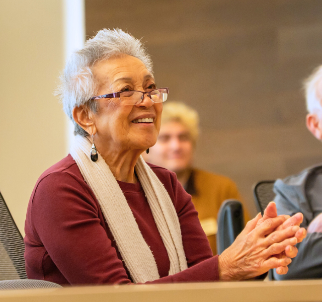 Resident sitting in classroom