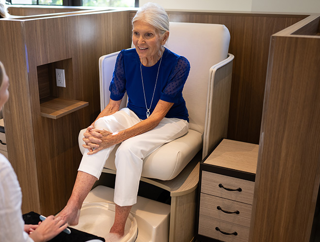 A person getting a pedicure.