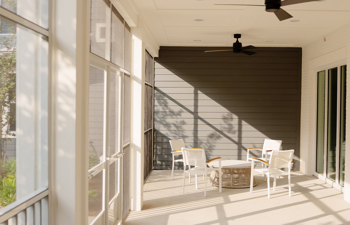 A screened in porch.