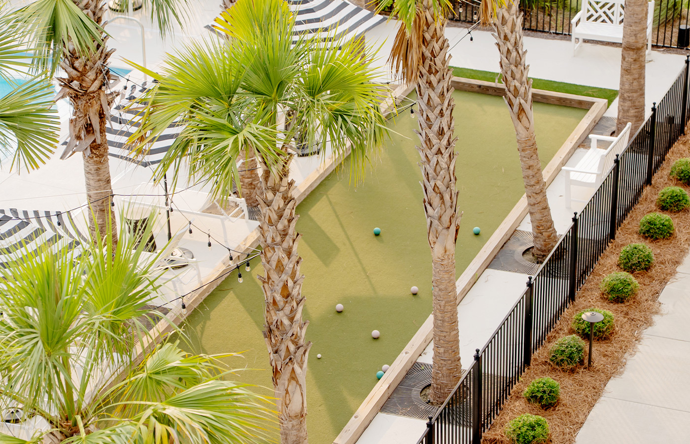 A bocce ball court.