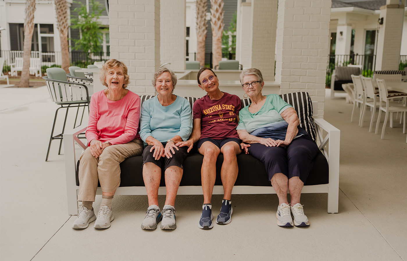A group of friends sitting outside.