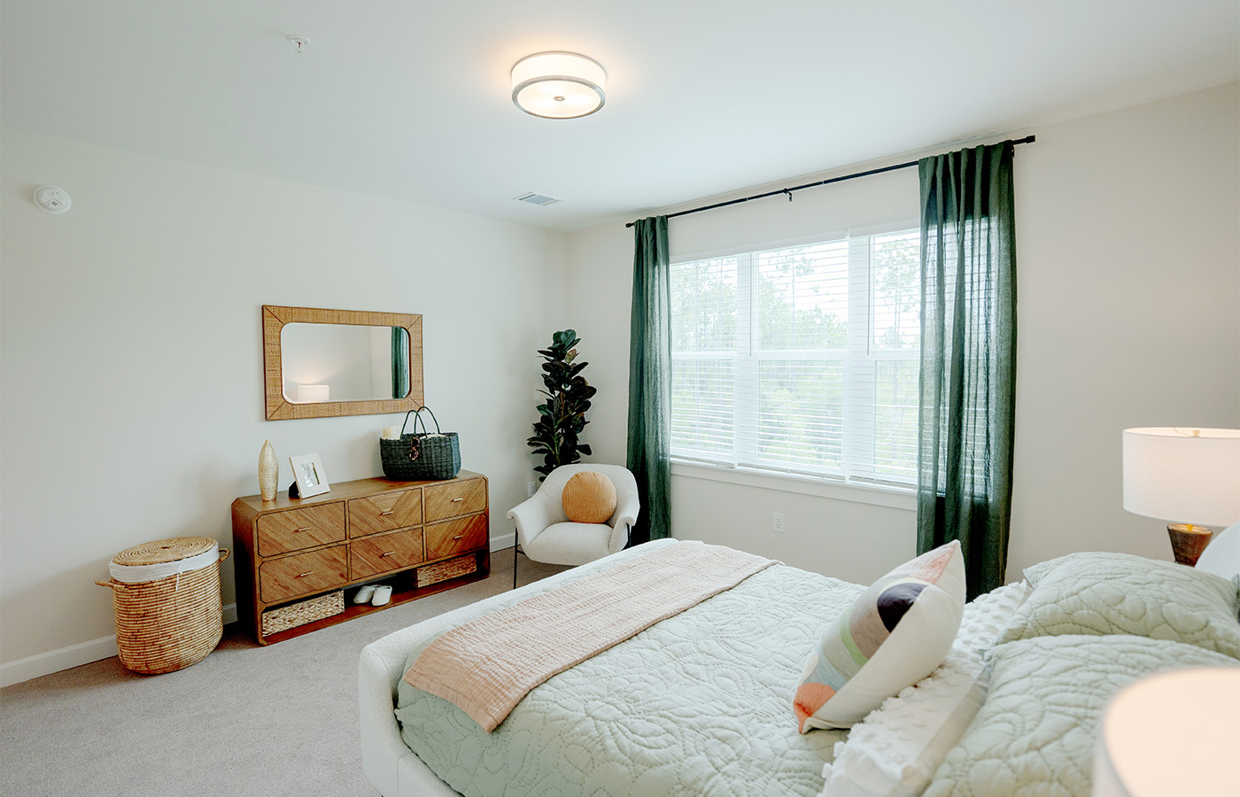 A fully furnished bedroom.