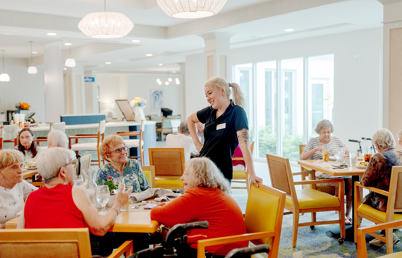 People dining in the restaurant.
