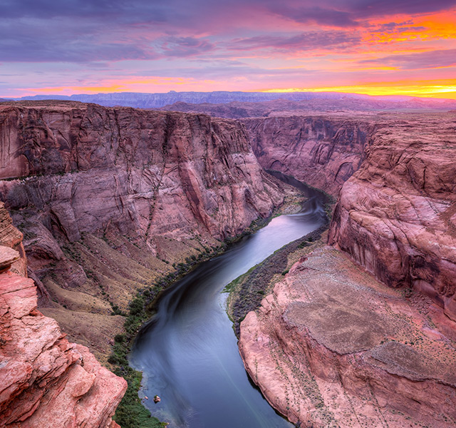 The Colorado River at sunset.