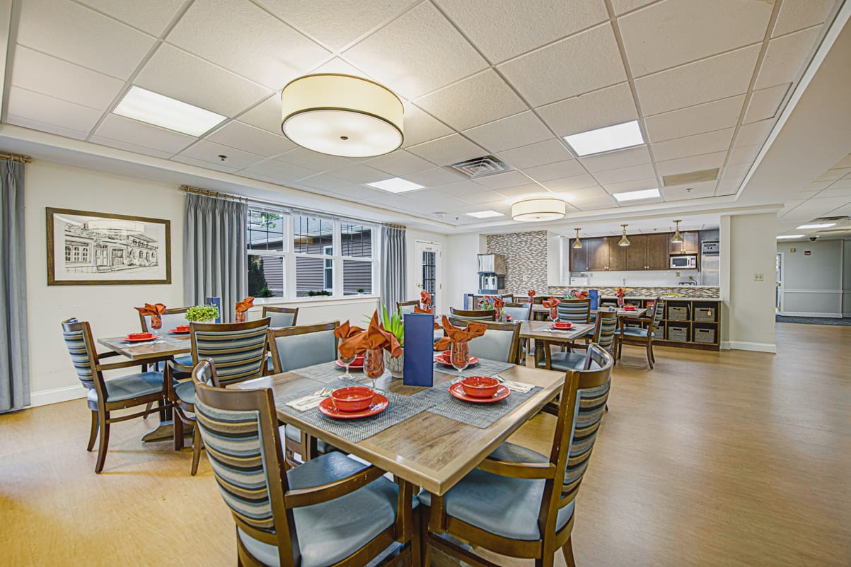 The dining area at Woodbury Mews.