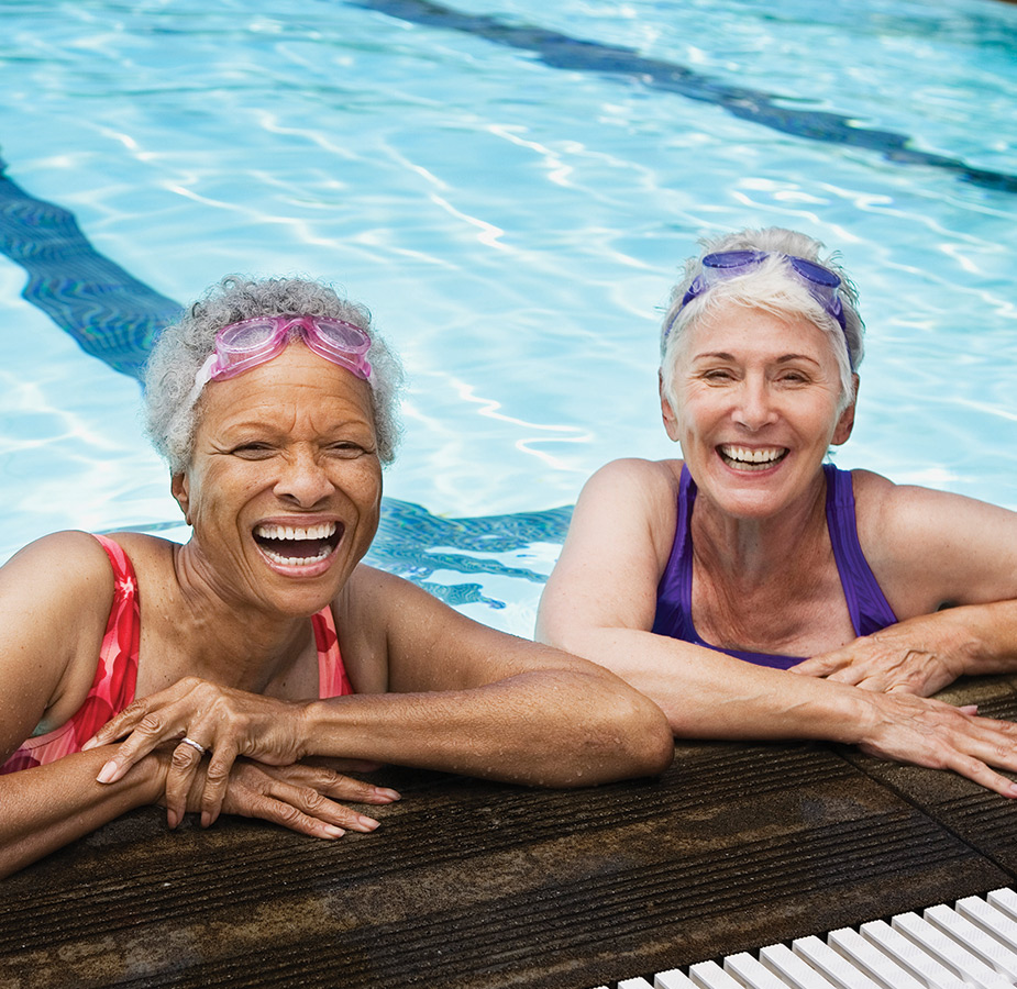 Residents enjoying the pool.