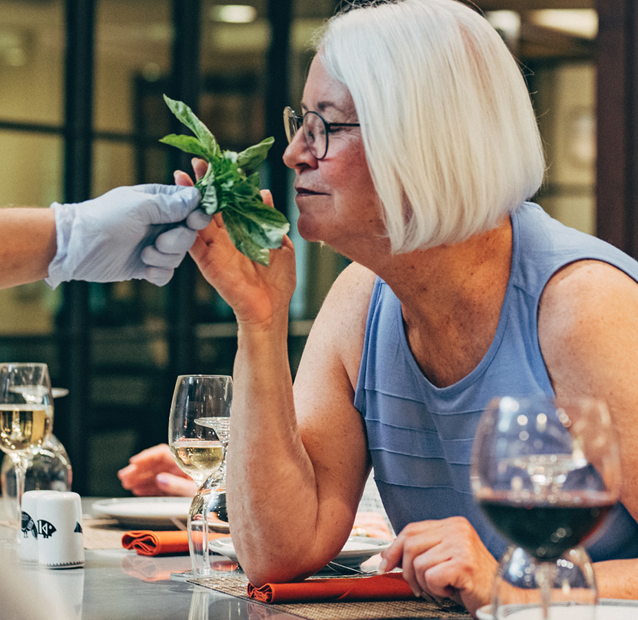 Residents enjoying gardening. 