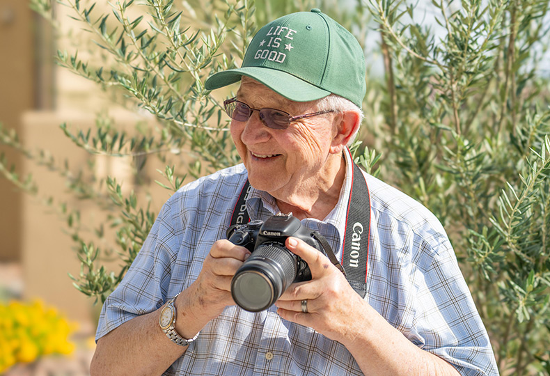 An resident with a camera