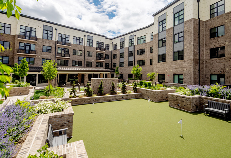 The exterior of the building.