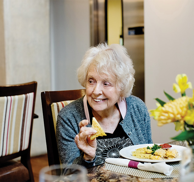 A person eating food.