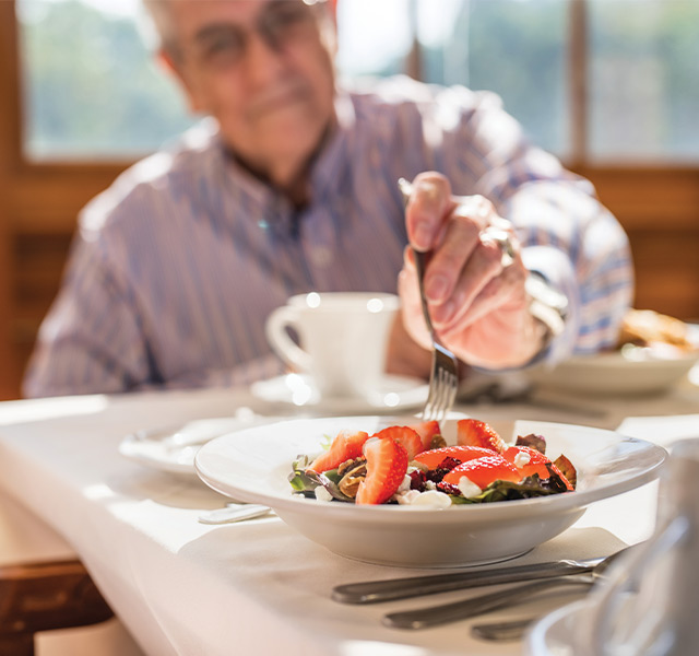 A person eating food.