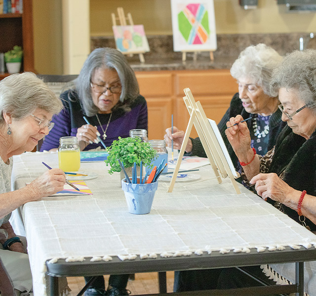 People in a painting class.