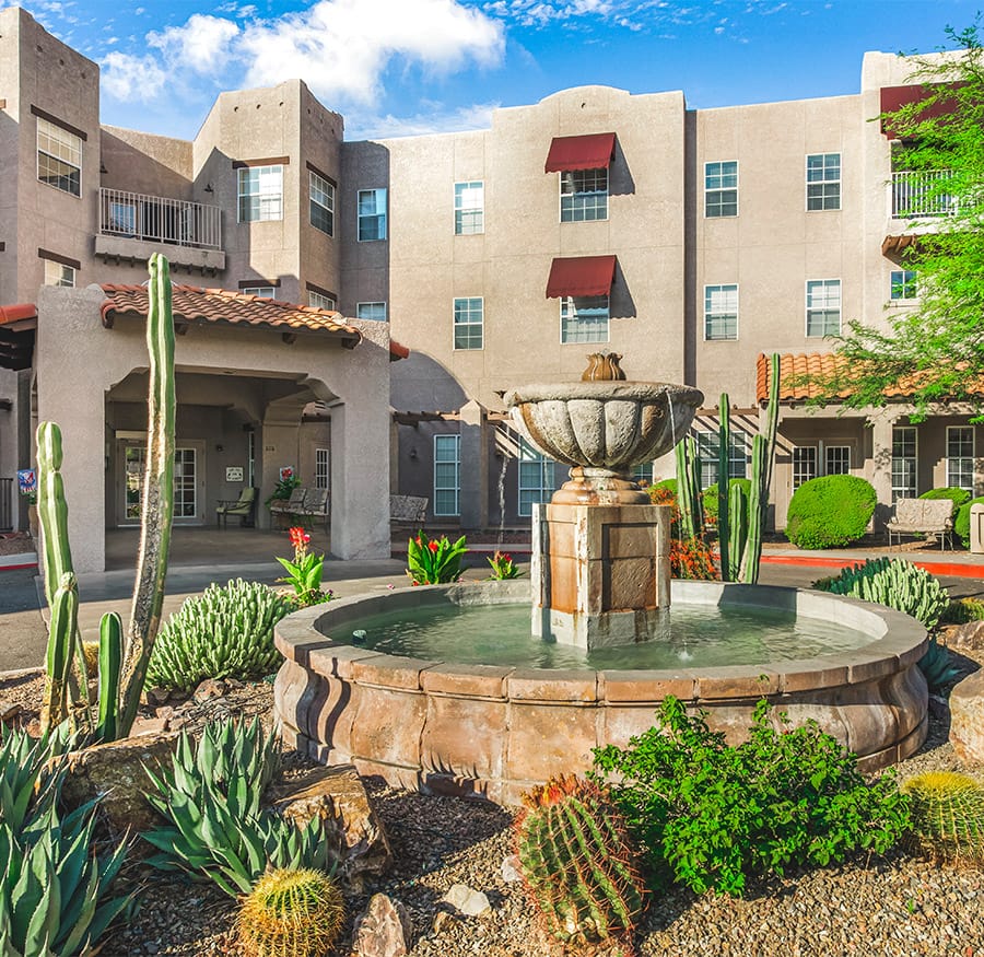 An exterior of a Watermark Community.