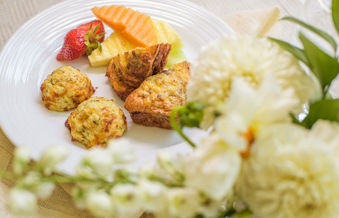 A plate of gourmet bites.
