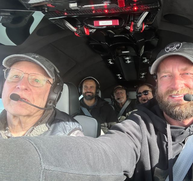 People in cockpit of plane