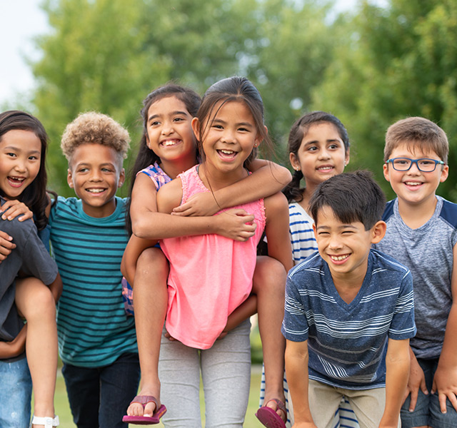 A group of kids outside.