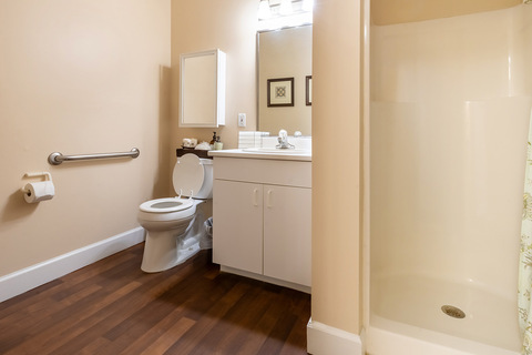 A model apartment bathroom.