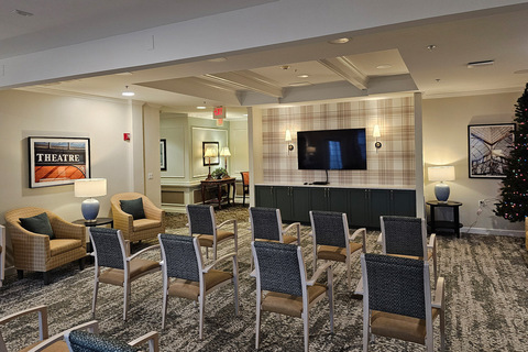 A meeting room with chairs.