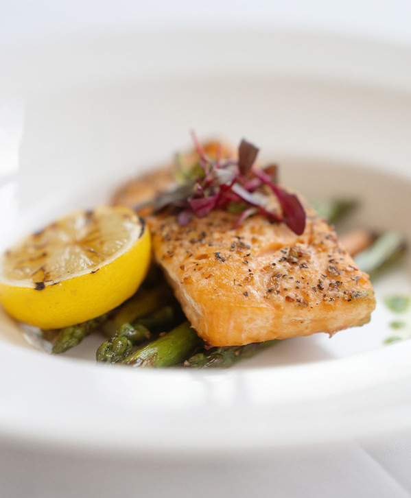 Accordion image Salmon on a plate.