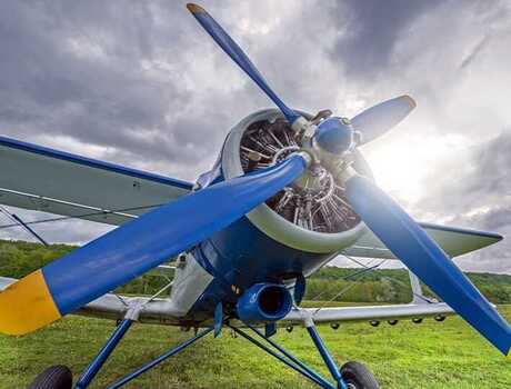 Old retro plane before the flight