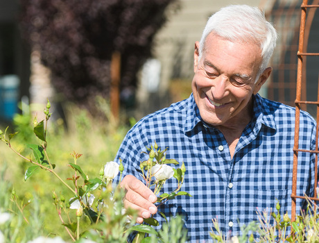 Residents enjoying gardening. 