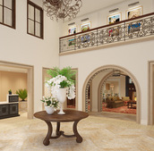 The lobby at Hacienda Mission San Luis Rey.