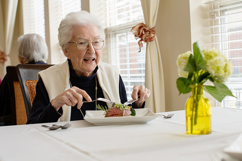 A person having lunch.