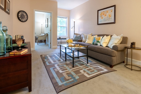 A fully furnished living room.