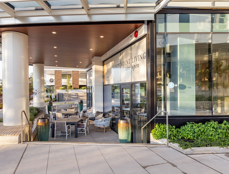 An outdoor dining area.