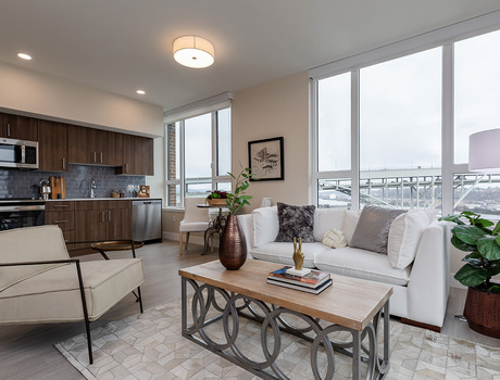 A fully furnished living room.