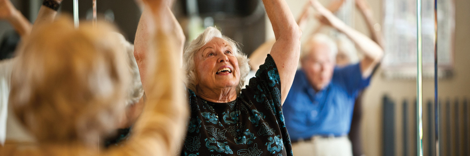 Residents engaging in a group activity. Residents engaging in a group activity.