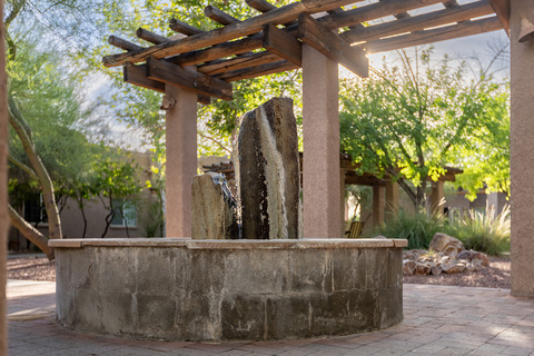 A sculpture in the courtyard.
