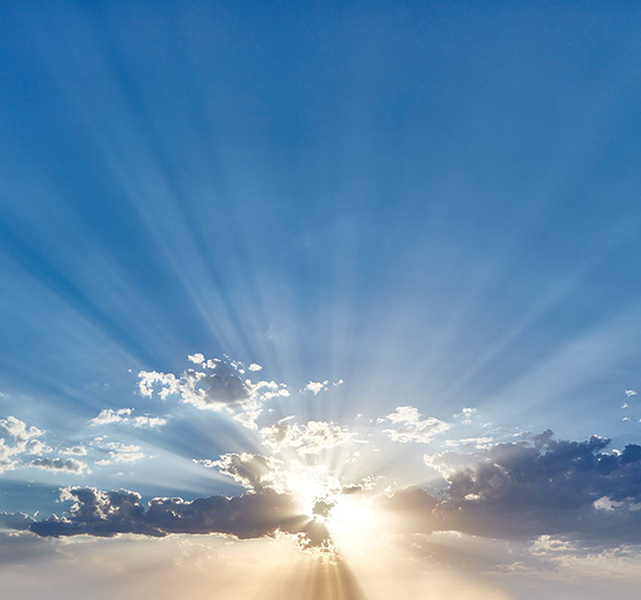 The sun is rising.