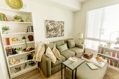 A fully furnished living room.