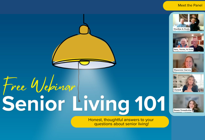 Senior Living 101 webinar thumbnail. 