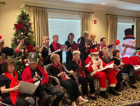 residents in choir for Christmas concert