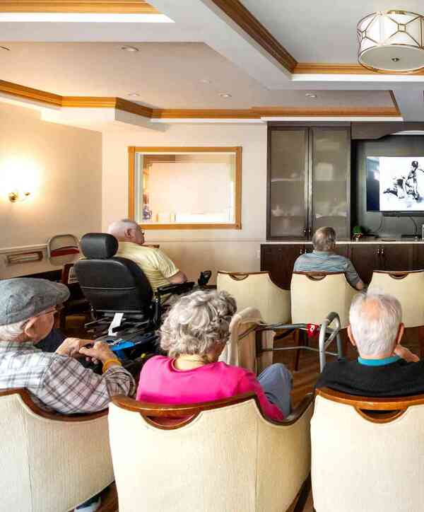 Residents in activity room Residents in activity room