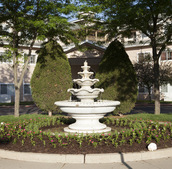 A fountain in a courtyard at The Fountains at Greenbriar.