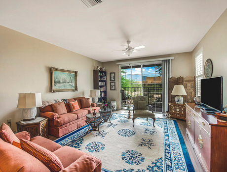 An apartment at The Fountains at La Cholla.
