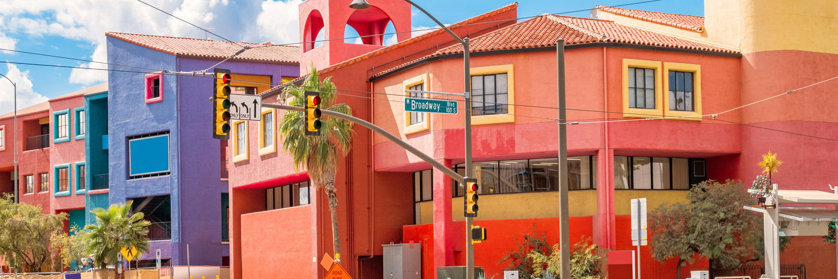 A colorful building on a street of Tucson, AZ. A colorful building on a street of Tucson, AZ.