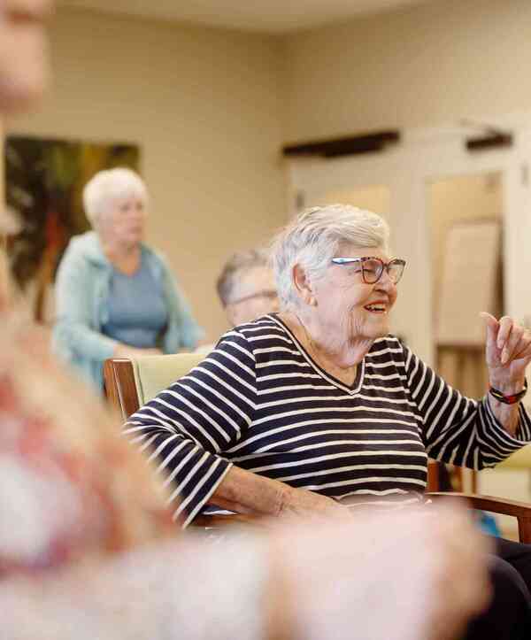 Accordion image Members in a fitness class.