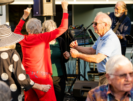 People dancing at a party.