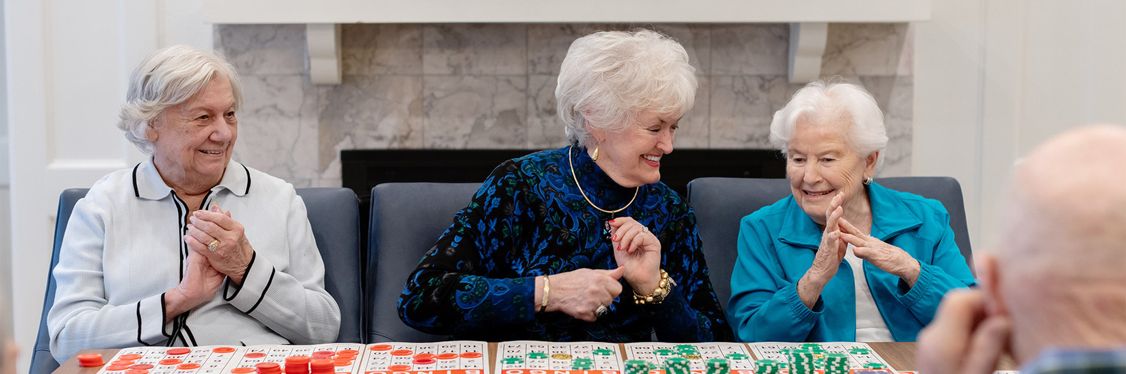 People playing bingo. People playing bingo.