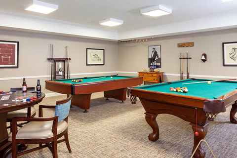 Game room with pool table.