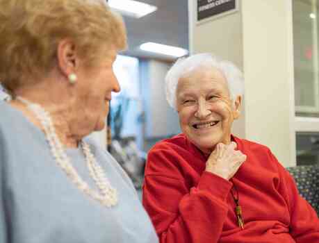 Residents during an art show