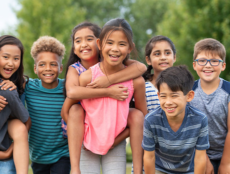 A group of kids outside.