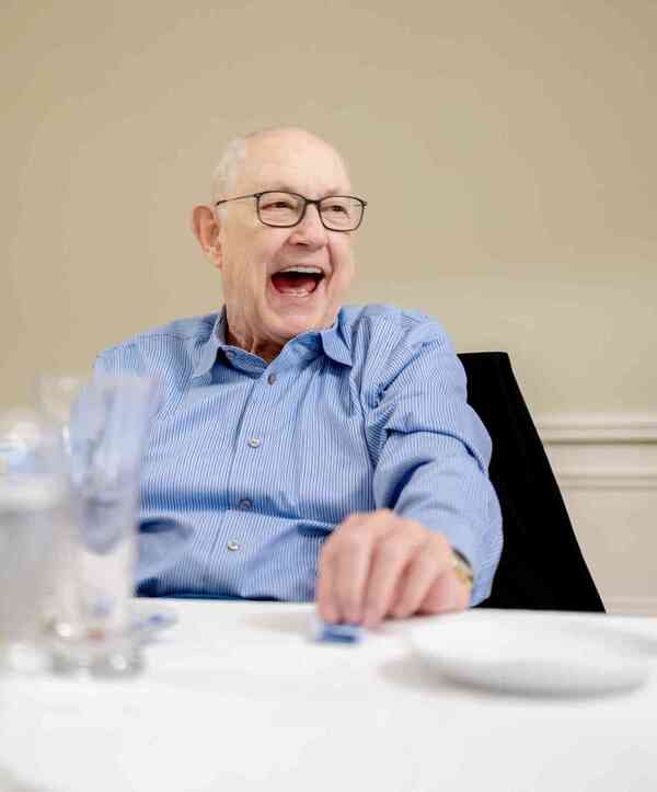 A resident of the Fountains at Greenbriar celebrating.