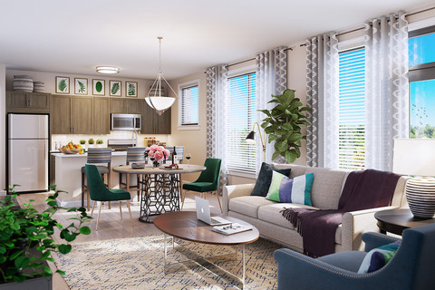 An apartment at The Skybridge at Town Center.