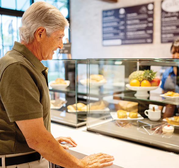 A person at a cafe.