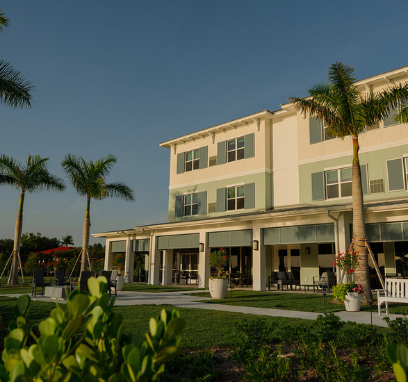 The exterior of The Watermark at Marco Island at dusk.
